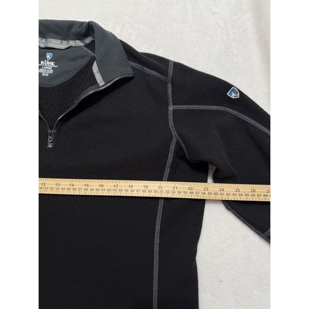 KUHL Men's Born in the mountains Kashmira 1/4 Zip Pullover Sweater Black Sz L - Picture 7 of 9